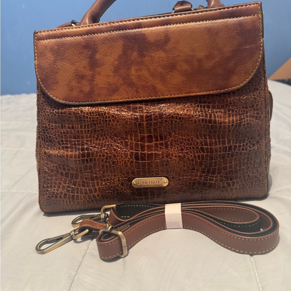 Dark Brown Leather Handbag by